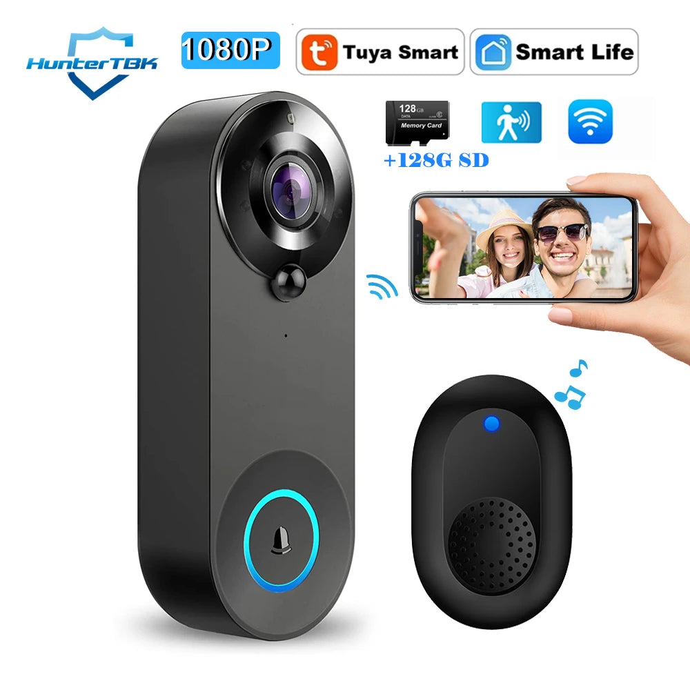 Wireless Video Doorbell Camera with Intercom & Night Vision