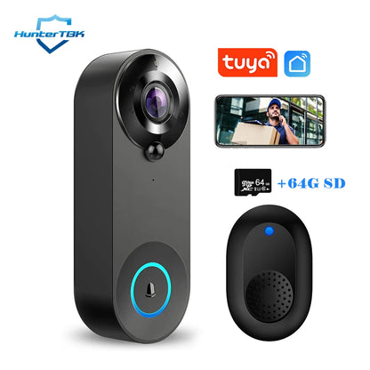 Wireless Video Doorbell Camera with Intercom & Night Vision