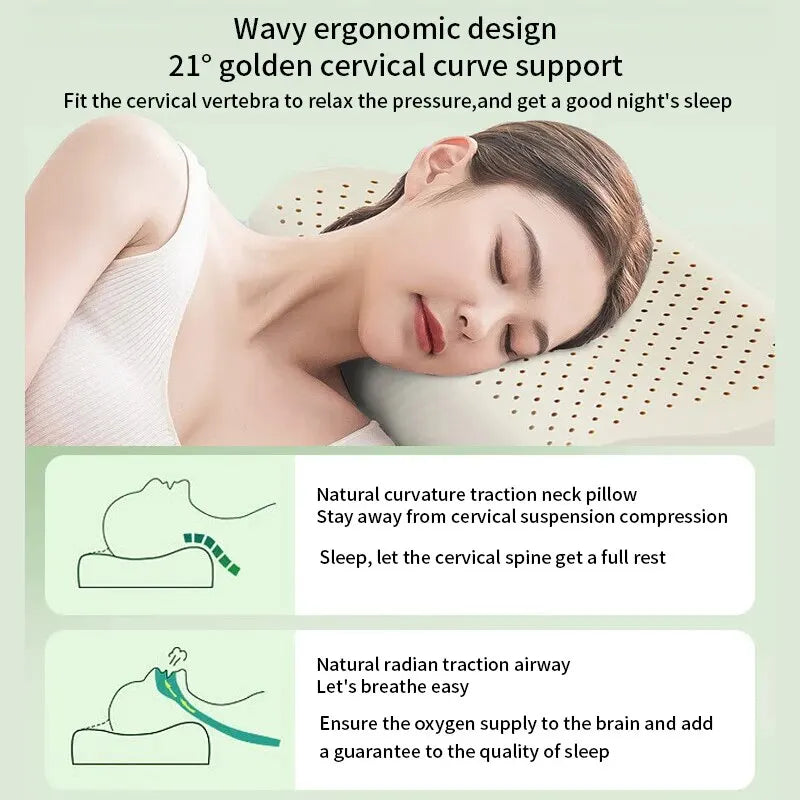 Revolutionize Your Sleep with the Natural Latex Cervical Pillow - The Ultimate Memory Foam Solution for Comfort and Support
