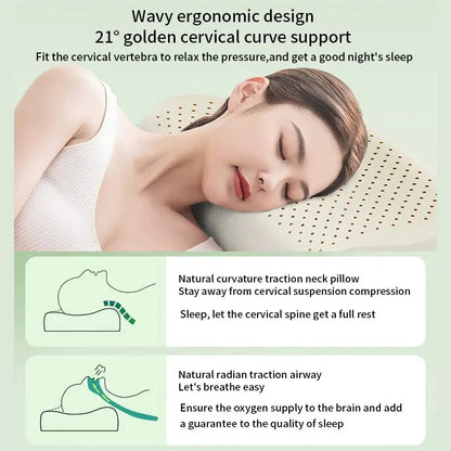 Revolutionize Your Sleep with the Natural Latex Cervical Pillow - The Ultimate Memory Foam Solution for Comfort and Support