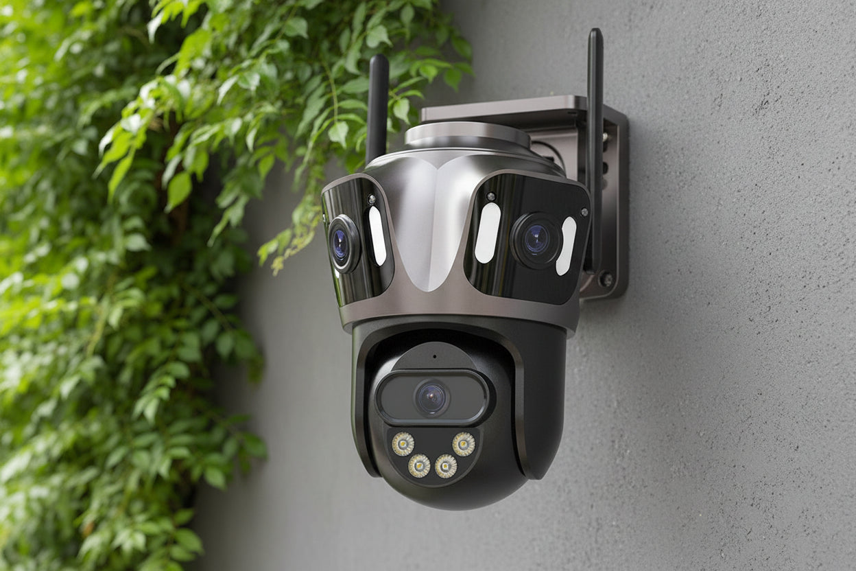 SecureView™ DualGuard 4K – Dual-Lens 4K Outdoor WiFi Security Camera
