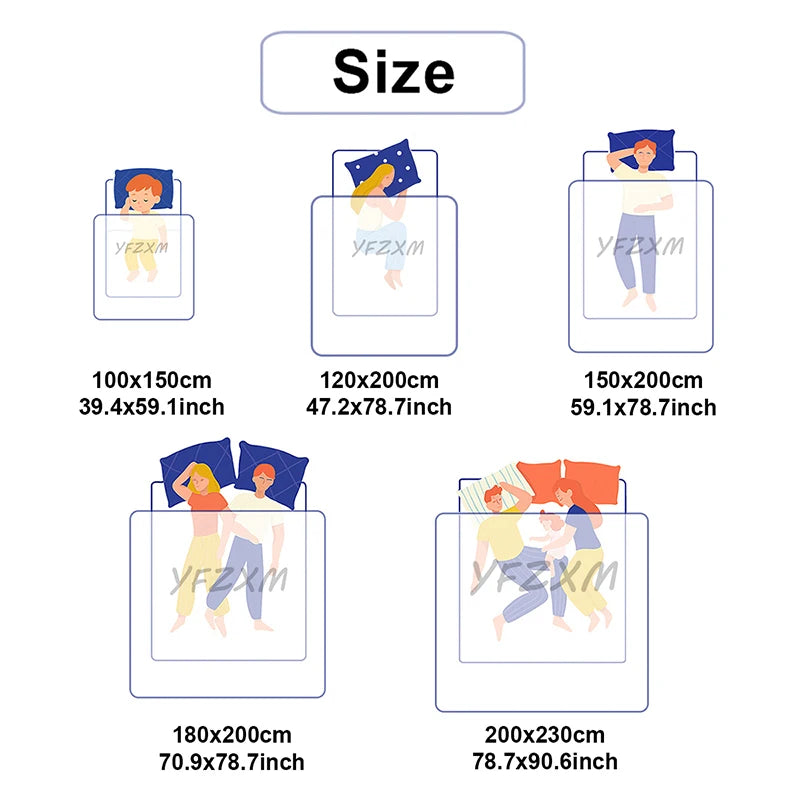 Wide Stripe Flannel Throw Blanket for Bed & Sofa