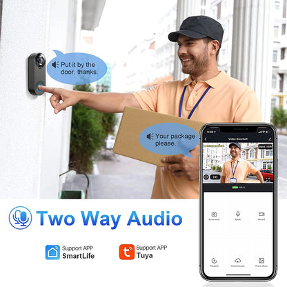 Wireless Video Doorbell Camera with Intercom & Night Vision