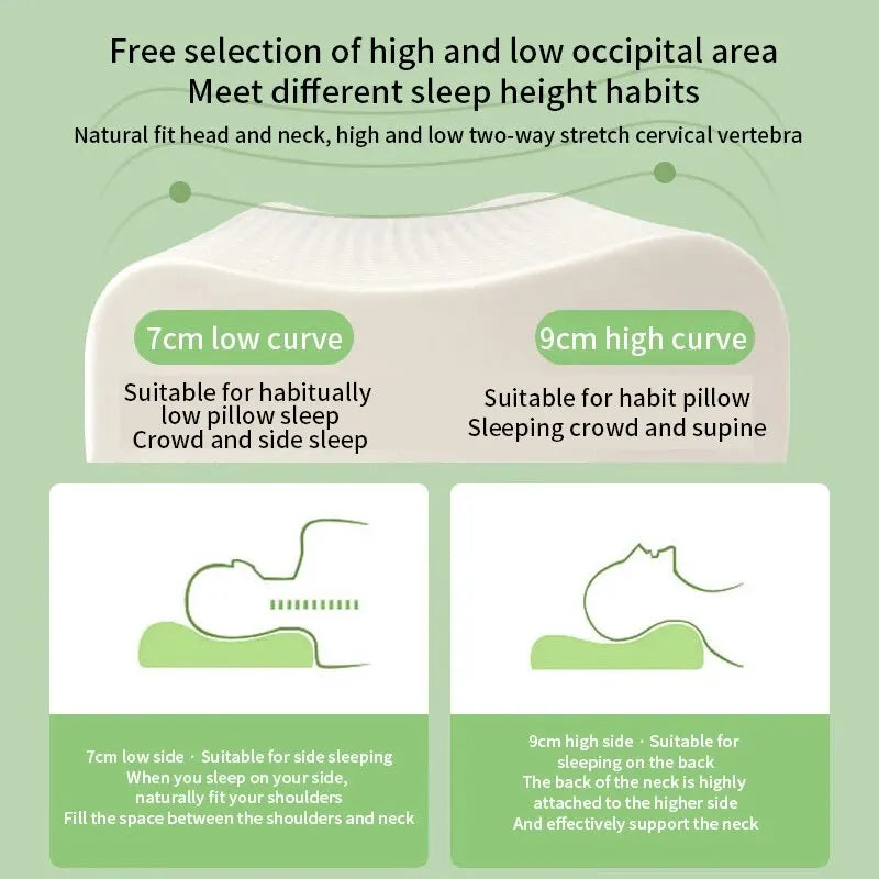 Revolutionize Your Sleep with the Natural Latex Cervical Pillow - The Ultimate Memory Foam Solution for Comfort and Support