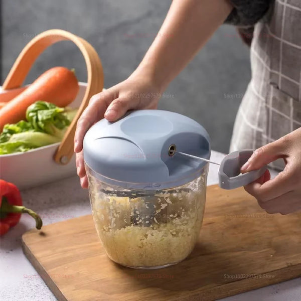500/900ML Manual Meat Mincer & Garlic Chopper - Versatile Hand-Pull Vegetable Grinder for Effortless Kitchen Prep