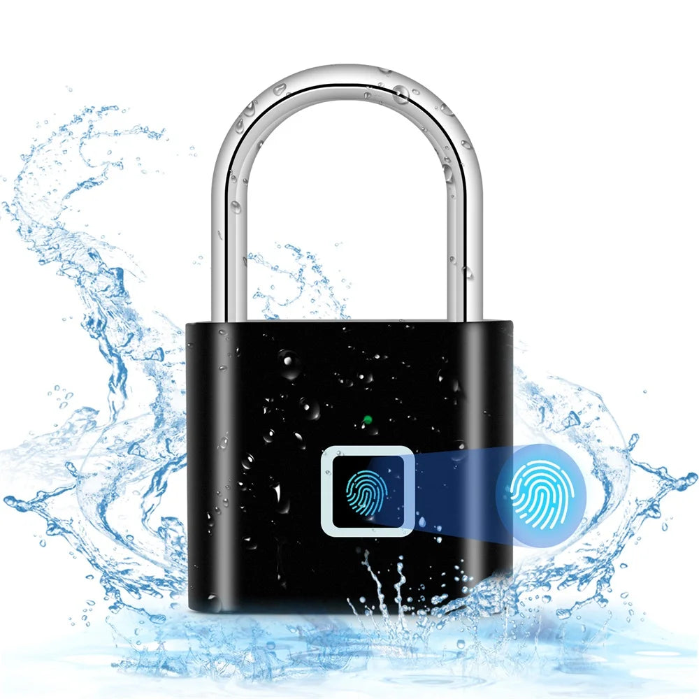 USB Fingerprint Smart Padlock – Keyless, Waterproof, Fast Unlock