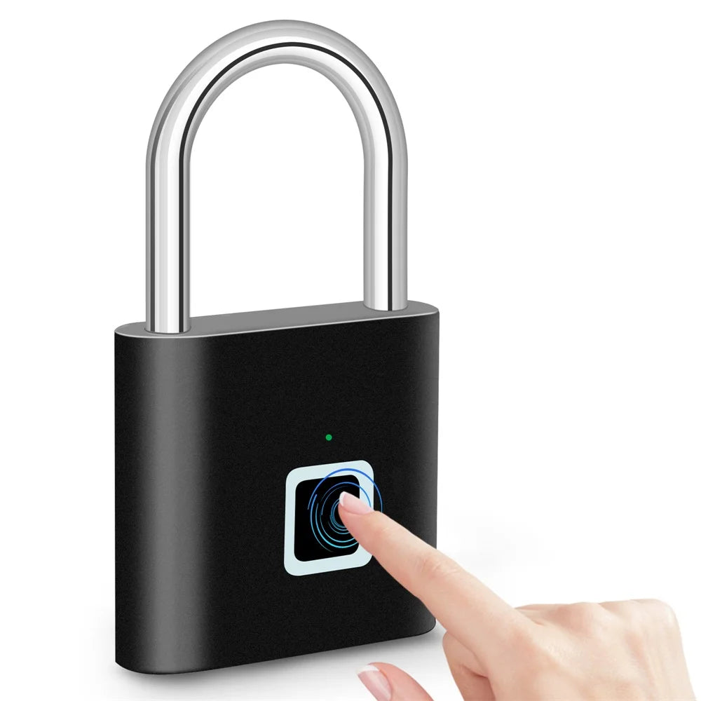 USB Fingerprint Smart Padlock – Keyless, Waterproof, Fast Unlock
