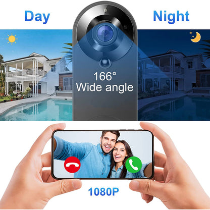 Wireless Video Doorbell Camera with Intercom & Night Vision