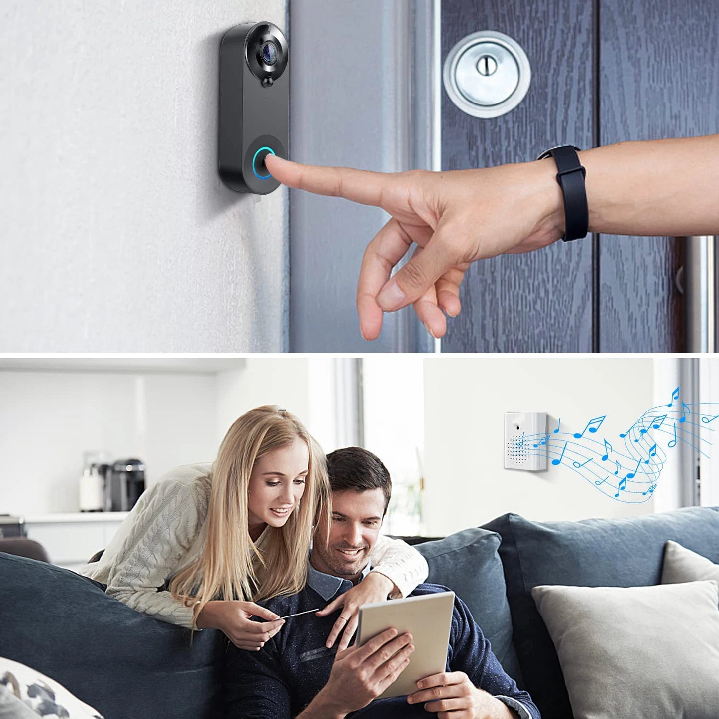Wireless Video Doorbell Camera with Intercom & Night Vision