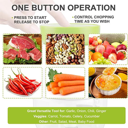 Electric Garlic Chopper 250ML Mini Portable Vegetable Chopper, Wireless Food Processor Garlic Mincer for Onion Ginger Chili